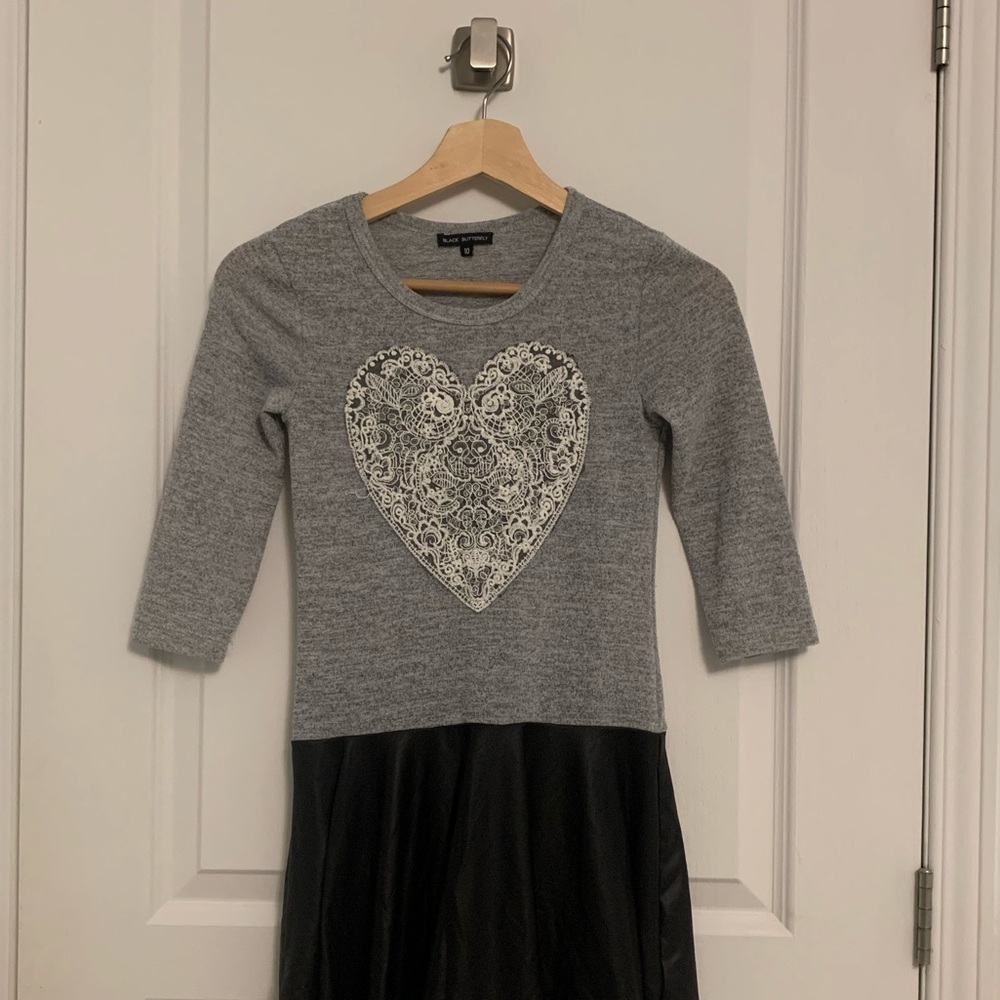 Jersey top dress with lace design